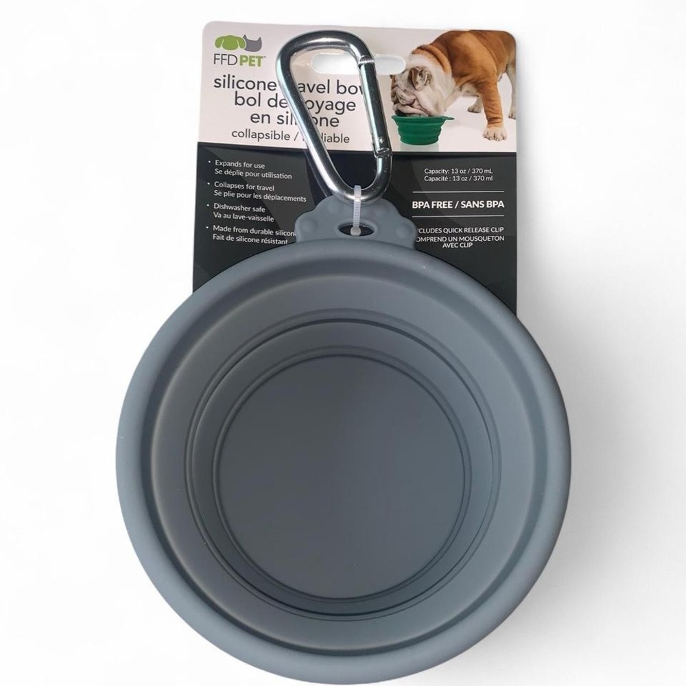 FFD Pet Gray Silicone Travel Bowl